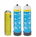 ROTHENBERGER Industrial 2x Sauerstoffflasche 930ml, 1x Hochleistungs Schweißgas Maxigas 600ml im Set, Autogenschweißen Hartlöten