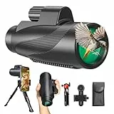 Gosky Monokular für Erwachsene, 12 x 50, Monokular-Teleskop mit BAK4-Prisma und FMC-Objektiv, leichtes Monokular, ideal für Vogelbeobachtung, Jagd, Wildtiere, Wandern, Reisen, Schwarz