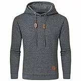 Tansozer Kapuzenpullover Herren Men's Plain Hoodie Classics Basic Hooded Sweatshirt Long Sleeve Casual Hoodie Herren Dunkelgrau L