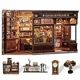 Cutefun Book Nook Kit - DIY Miniatur Haus Craft Kit für Erwachsene - Bookshelf Decor 3D Holzkaffee Puzzles Geschenke für Frauen Teenager Buchliebhaber (Corner Coffee Shop)