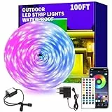 vimeepro Outdoor LED Strip Light 30M Wasserdicht mit Remote/APP Control Musiksynchronisation RGB Outdoor Led Rope Lights Farbwechsel LED band strip für Schlafzimmer Balkon Dach Garten Treppe Parteien