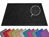 Hanse Home Fußmatte (S-XXL) 60x180cm – 12 Farben – Fussmatte Outdoor Schmutzfangmatte Türmatte Waschbar & Wetterfest rutschfest für Eingangsbereich & Außenbereich – Schwarz
