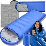 Retoo Schlafsack Deckenschlafsäcke Wasserabweisend Sleeping Bag für Rucksackreisen Outdoor Camping Reisen Wandern Leichtgewicht 200x73cm Blau