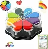 DazSpirit Stempelkissen Set, 8 Farben Stempel Fingerfarben Kinder Ungiftig Abwaschbar, Fingerabdruck Stempelkissen Bunt für DIY Leinwand, Hochzeit, Papier Handwerk, Geburtstag Geschenk