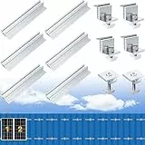 Warmfay Photovoltaik Halterung Befestigungssystem, Dachhalterungen Solarmodule Aluprofil 300MM Montageset für 2X Modul 30-35MM Dicke, Solarpanel Halterung für Flachdach Blechdach Trapezblech