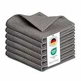 Blumtal® Geschirrtücher 30x30 cm im 6er Set - 100% Baumwolle, bei 60 °C waschbar - Geschirrhandtücher & Abtrockentücher für die Küche - Grau