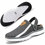 Clogs Hausschuhe Herren Pantoffeln Gartenschuhe Schlappen Sandalen Damen Leichter Freizeit Atmungsaktiv Sommer Schuhe Dunkelgrau 43