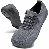GHFKKB Sportschuhe Herren Breite Laufschuhe Minimalistische Barfußschuhe Turnschuhe Outdoor Zehenschuhe Traillaufschuhe Zero Drop Walkingschuhe Dunkelgrau 40