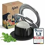 kjøk Premium Eierschneider Edelstahl Drähte, Rahmen aus Zinklegierung - Profi Schneider für Eier, Mozzarella, Pilze und Weichobst - und Gemüse - Eierteiler spülmaschinenfest Muttertagsgeschenk