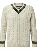 Charles Colby Herren Pullover Duke Ronald Gestricktes Casual Oberteil beige, XL - 56/58