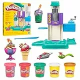 Play-Doh Bunte Regenbogen Eismaschine, 2 x 56g einfarbig & 3 x 56g zweifarbig, Spielküchen-Set mit Zubehör, kreatives Spielen für Kinder ab 3 Jahren