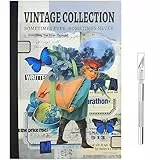 800+ Stück Scrapbooking Aufkleber Set Vintage Scrapbooking Sticker Set Scrapbook Zubehör Washi Aufkleber Set für Scrapbook Fotoalbum Sammelalbum Laptops 24 Blätter Blau