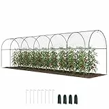 Outsunny Gartengewächshaus Tomatengewächshaus 6 x 1,23 x 1,71 m 7 Stahlbügel - Plastikplane