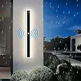 ANKBOY Außenwandleuchten mit Bewegungsmelder, LED Wandleuchte Aussen Wasserdicht IP65 Villa Wandlampe Lange, Anthrazit Metall Modern Aussenlampe Naturweiß 4500K für Gärten Garage (100cm)