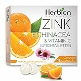 Herbion Naturals Zink, Echinacea & Vitamin C Lutschtabletten mit natürlichem Orangengeschmack, 18 CT, Nahrungsergänzung, unterstützt das Immunsystem, für Erwachsene und Kinder ab 5