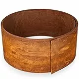 Rasenkante aus Cortenstahl 10 m, 1 mm stark - Beeteinfassung aus Metall 20 cm hoch - Einfache Montage - Rasenkantenband mit Rost, 1 Paar Montagehandschuhe inklusive