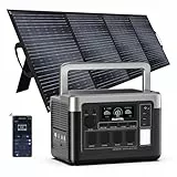 OUKITEL P1000 Plus Tragbare Powerstation mit 400W Solarpanel, 1024Wh LFP Batterie Backup mit 4x1800W AC Ausgäng, Schnellladung von 0-80% in 40 Mins Solar Generator, Notstromaggregat für Camping