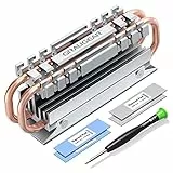 GRAUGEAR| M.2 NVMe SSD (2280) Heatpipe-Kühlkörper | lautloser Kühler | reduziert die Temperatur um bis zu 45% | 4xWärmeleitpads | Kupfer-Heatpipe | G-M2HS06