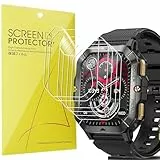 Blueshaweu Schutzfolie Kompatibel für BAMBOOINN 2,02' Smartwatch Herren C28, HD klar Flexible TPU Displayschutzfolie [6 Stück] Kompatibel mit BAMBOOINN C28 /CUBOT C28 Smartwatch (transparent)