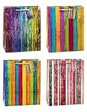 TSI Geschenktüten STREIFEN, 12er Packung, Größe: Groß (HxBxT 32 x 26 x 13,5 cm), Art.Nr. 84311