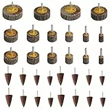 32 Stück Fächerschleifer 80 Körnung - Schleif-Polierscheibe für Bohrmaschine Akkuschrauber Geradschleifer Dremel, Elektrowerkzeug-Zubehör Holzbearbeitung (8 Durchmesser/2Stile) Entrosten Polieren