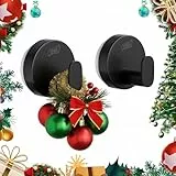 TAILI Badezimmer Handtuchhaken mit Vakuum Saugnäpf Edelstahl 2 Stück Saugnapf Haken Ohne Bohren Wiederverwendbare, Wasserdicht Abnehmbarer für Bad, Bademäntel, Handtuch - Runden, Typ A, Schwarz