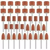 42pcs Korund Schleifspitze Set, Stein Schleifen Polierkopf, Schleifaufsätze für Dremel Rotationswerkzeug Drehwerkzeug Zubehör 1/8' Schaft für Schleifen, Polieren, Entgraten