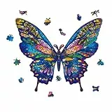 GLOBLELAND Holzpuzzle Erwachsene 120 Teile Holzpuzzles Schmetterling Wooden Puzzle Unregelmäßige Einzigartige Puzzle für Erwachsene Kreatives Weihnachten Geschenke 13x11 Zoll
