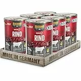 BELCANDO Baseline Nassfutter für Hunde, Rind, 6X 400g Dose, 70% Fleisch für ausgewachsene Hunde, Hundefutter nass ohne Getreide, Made in Germany