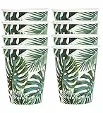 Talking Tables Packung mit 8 tropischen Papptellern | Palmenblatt Einweggeschirr für Kinder Dschungel Party, Hawaii-Thema, Sommer Luau, Picknick, grün