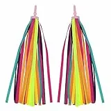 Deolven Kinder Fahrrad Quaste Ribbon,2er Pack Fahrradlenker Streamer Farbige Fahrrad Lenker Banner Kinderfahrrad Bändchen für Mädchen Jungen Fahrrad Zubehör 27CM