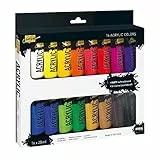 KREUL 84172 - Solo Goya Acrylic Set mit 16 Farben in 20 ml Tuben, cremige vielseitig einsetzbare Acrylfarbe in Studienqualität, auf Wasserbasis, schnell und matt trocknend, gut deckend, wasserfest