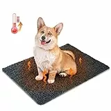 Nobleza Selbstheizende Decke für Hunde & Katzen, Haustiere Wärmematte Winter, Waschbar Wärmedecke Hund, Selbstwärmende Hundematte Flauschig Warme, Thermodecke Hund rutschfest, Grau, 70x50cm