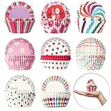 WECUTE Muffinförmchen Papier, 400 Stück Muffin Papier, Cupcake Regenbogen Fällen Liners Wrapper für Backen, Dessert, Party, Geburtstag