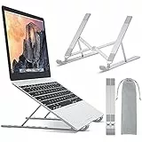 BONTEC Laptop Ständer, Aluminium Multi-Winkel Einstellbar Laptop Stand, 7-Stufe Laptopständer Kompatibel mit Alle Laptops (Unter 17,3 Zoll), Tablet, MacBook, Dell, HP, Huawei, Phones bis zu 20 kg