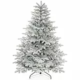 Yorbay Weihnachtsbaum Künstlich mit Schneebeflockt 180 cm, PE & PVC Tannenbaum Künstlich mit Eisenständer,zur Weihnachtsdeko, Geeignet als Dekoration für Zuhause, Büro und Geschäft