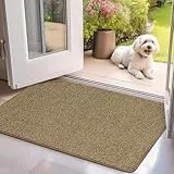 Mibao Schmutzfangmatte 50 x 80 cm, Sauberlaufmatte, Türmatte für Innen, rutschfeste Fussmatte, Super Saugfähige Willkommen Matte Teppich für Haustür, Hintertür, Schuhe und Pfoten, Braun