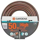 Gardena Comfort HighFLEX Schlauch 13 mm (1/2 Zoll), 50 m: Gartenschlauch mit Power-Grip-Profil, 30 bar Berstdruck, formstabil, UV-beständig, verpackt (18069-20), Grau/Orange