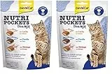 GimCat Nutri Pockets Sea Mix - Knuspriger Katzensnack mit cremiger Füllung und funktionalen Inhaltsstoffen - 1 Beutel (1 x 150 g) (Packung mit 2)