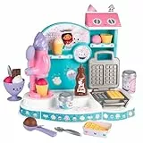 Smoby - Gabby's Dollhouse Eisdiele - Zauberhafter Spiel-Eisladen mit Eismaschine und Waffeleisen inkl. Spielzeug-Lebensmittel, für Kinder ab 3 Jahre, 45x27x35 cm
