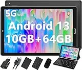 GOODTEL Tablet 10 Zoll Android Pad 10 GB RAM + 64 GB ROM 1TB SD, WiFi 5G, Bluetooth, GPS, Akku 8000 mAh, Dual-Kamera 5 MP + 8 MP, Schwarz