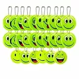 JazRvr Reflektoren Kinder, Reflektoren Anhänger, 26 Stück Smiley Schlüsselanhänger, Reflektor Anhänger für Schulranzen, Sicherheitsaccessoires für Kinder