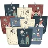 KOHMUI Adventskalender zum Befüllen, 24 Weihnachtskalender Papiertüten zum Selber Basteln, Geschenktüten zum selbst füllen, Advents Tüten Selbstbefüllen für Kinder & Erwachsene