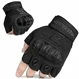 FREE SOLDIER Outdoor Handschuhe Herren Taktische Trainings Motorradhandschuhe Kletter Tactical Handschuhe Halbfinger Gilt für Radfahren Airsoft Militär Paintball (M, Schwarz)