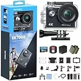 AKASO EK7000 Action Cam 4K30FPS mit 64GB microSDXC Speicherkarte Unterwasserkamera 170°Ultra Weitwinkel Full HD Sportcamera mit 2 Zoll LCD Bildschirm 2.4G Fernbedienung