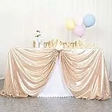 ShinyBeauty Pailletten Tischdecke-125x180cm Pailletten Stoff Hochzeit Tischdecken Glitter Party Tischdeckens für Hochzeitsfeier (125 x 180 cm, Champagner)