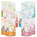MjAMjAM - Premium Nassfutter für Katzen - Probierpaket, 12er Pack (12 x 125 g), getreidefrei mit extra viel Fleisch