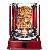 Syntrox Germany Dönergrill mit drehbaren Außenspießen und 120 Minuten Timer Rot ROQ-1400W-R
