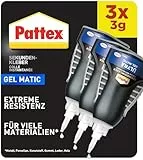 Pattex Sekundenkleber Ultra Matic Gel (3er-Pack x 3g), extra starkes Sekundenkleber Gel für schnelle, flexible Sofortreparaturen, wasserfester Kleber für die meisten Materialien*