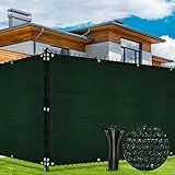 Duerer Privatsphäre Bildschirm Zaun 1.8m x 15.2m Heavy Duty Garten Windschutz 142 g/m² Blockade Schatten Abdeckung UV-Schutz im Freien Panel, Hinterhof, Terrasse Fechten Mesh Net Kabelbinder (grün)